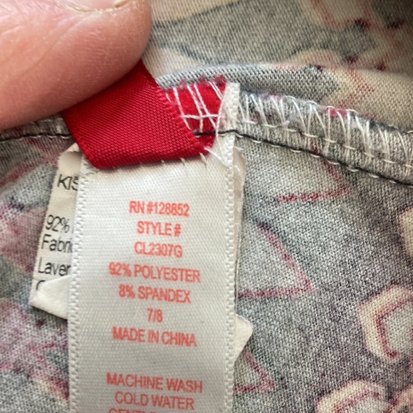 Kiss.Girls burg and grey patterns leggings - Picture 4 of 5